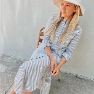 Jenni Kayne Capri Caftan Dress in Navy Stripe